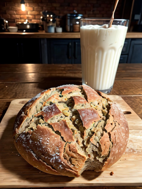 Foto zuurdesembrood op tafel