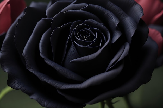 Foto zwarte roos bloem close-up donkere rozen achtergrond