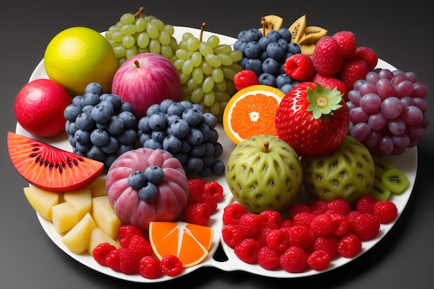 fotoassortiment en gemengd fruit