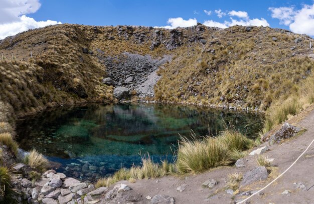 Foto fotoboek van de besneeuwde ausangate in cusco peru