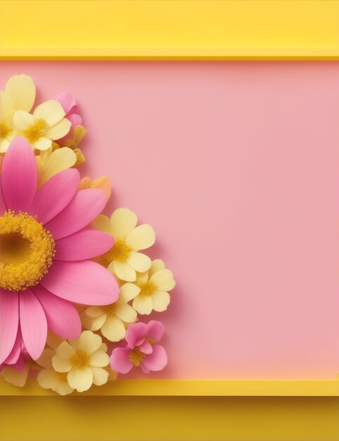Foto fotoframe met roze bloemen