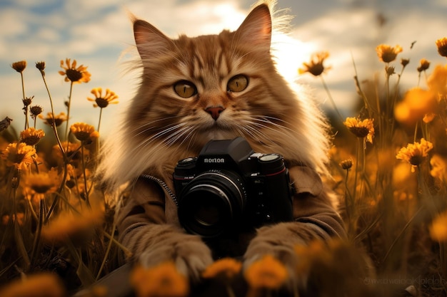 Fotograaf kat creatief dierenontwerp