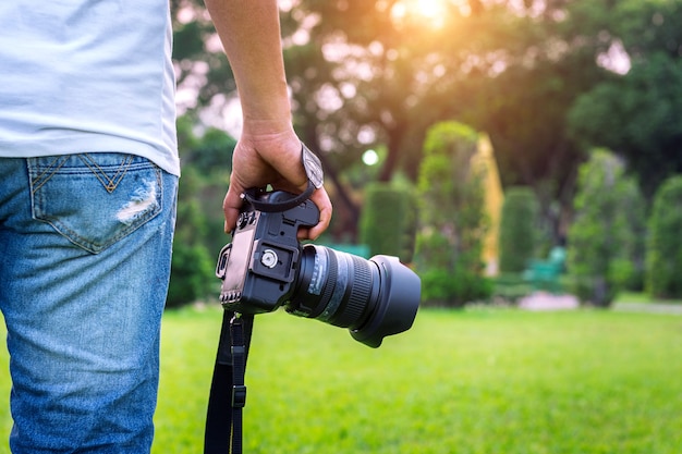 Foto fotograaf met camera.