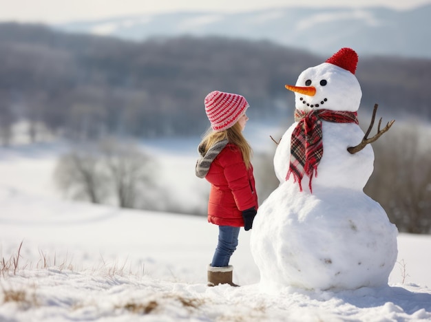 Fotografeer een sneeuwman in een winterlandschap