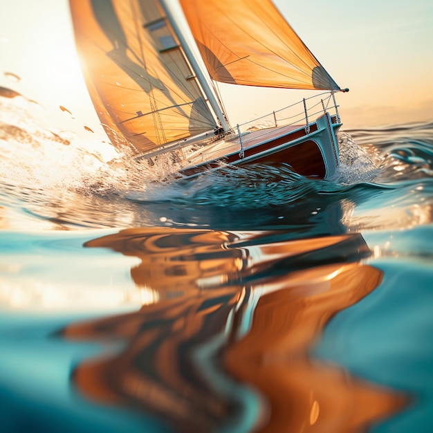 fotograferen en schilderen zeilboot in water