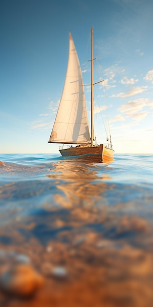 fotograferen en schilderen zeilboot in water