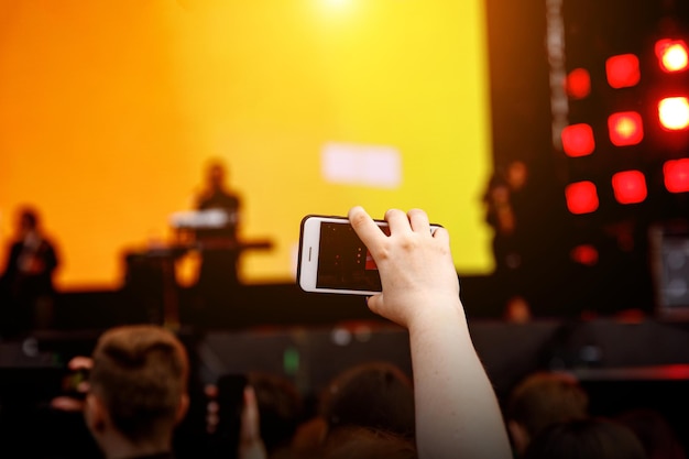 Fotograferen op een mobiele telefoon, concertshow