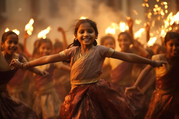 Fotografie Scene Vang een openhartige en hartverwarmende scène tijdens de Diwali-viering