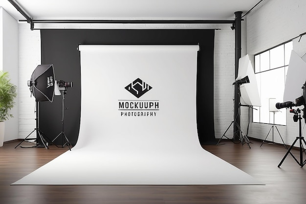 Fotografie Studio Branding Mockup Integreer het logo in achtergrondontwerpen en promotiemateriaal