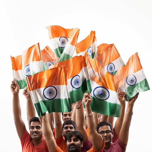 fotohanden zwaaiende vlaggen van india