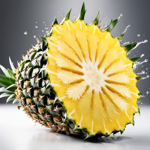 Fotoillustratie van ananas met een waterplons