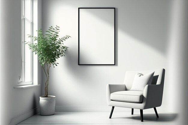 Fotolijst in woonkamer minimalistisch design Gemaakt door AIKunstmatige intelligentie