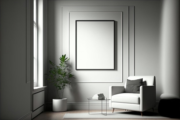 Fotolijst in woonkamer minimalistisch design Gemaakt door AIKunstmatige intelligentie