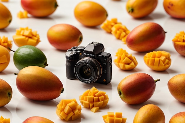 Fotomango die op witte achtergrond wordt geïsoleerd