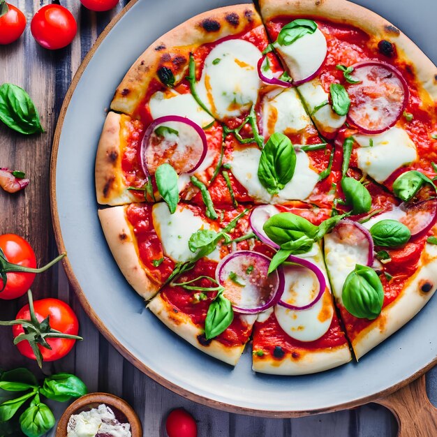 fotopizza gevuld met tomatensalami en olijvenkaaspizza