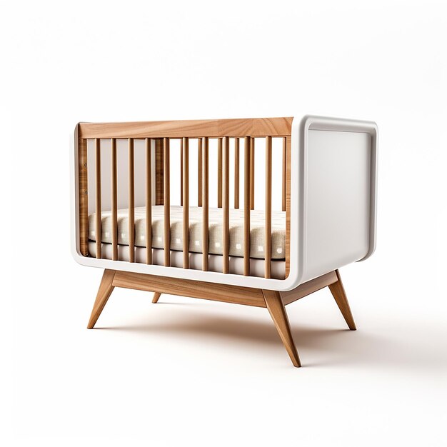 Fotorealisme Midden-eeuwse moderne witte eiken kinderbed