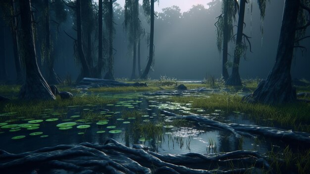 Fotorealistisch moerasontwerp met Unreal Engine 5