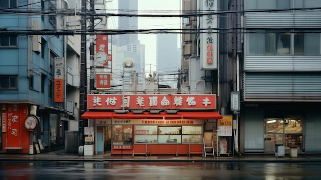 Fotorealistisch Tokio in de jaren zestig Mensen straten auto's van Tokio Capture the Spirit Japan