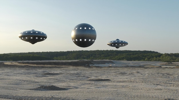 fotorealistische 3D-visualisatie van ufo 3d render