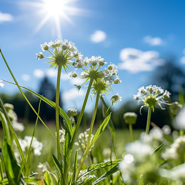 Foto fotorealistische close-up van een veldbloem.