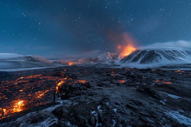 Fotorealistische fava die stroomt in IJsland