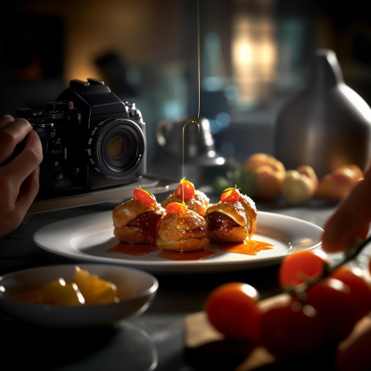 Foto fotorealistische professionele reclamefoto voor voedingsmiddelen
