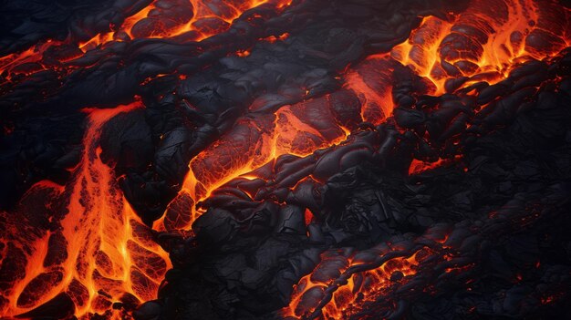 Fotorealistische texturen van lava die de vurige essentie vastleggen.