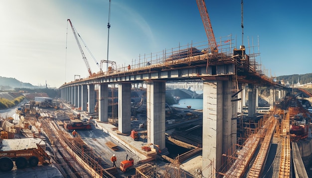 Fotoshoot bouwwerkzaamheden brug en viaduct