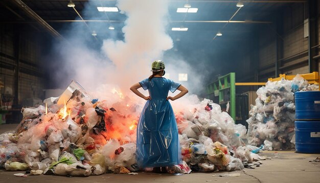 Foto fotoshoot met een recyclingworkshop wereld milieudag