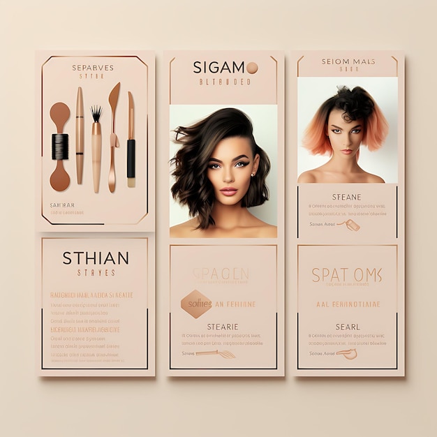 Fotoshoot van Salon Stylist Intro Tag Cards Medium Grafisch Ontwerp Hair Be Creative Grafisch Ontwerp