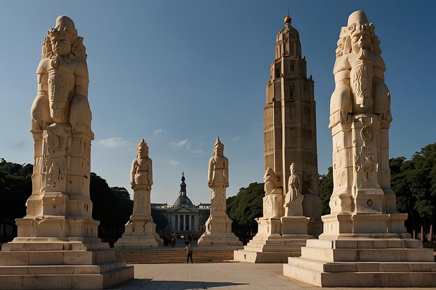 Founders Statue Plaza Historical Urban Landmark