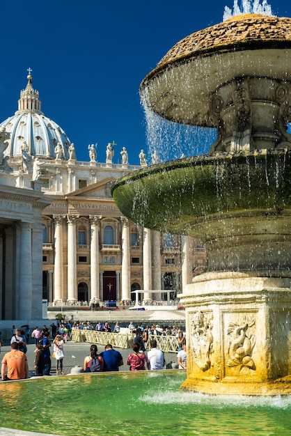 Fountain in front of the Basilica of St Peter Vatican Rome