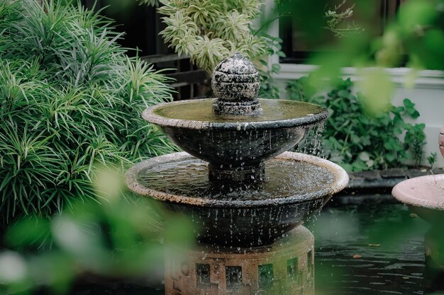 Fountain in garden