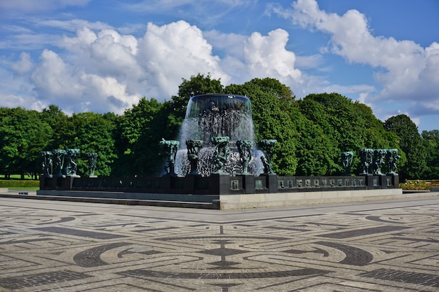 사진 vigeland 공원 오슬로, 노르웨이에서 분수.