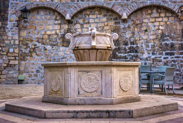 Fountain near church