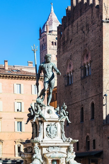 Fountain of neptune and palazzo Re Enzo