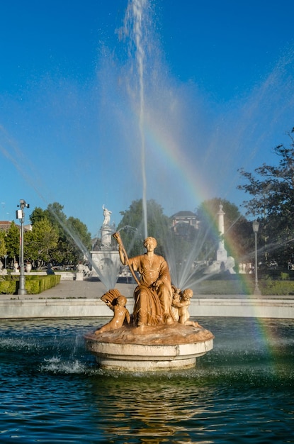 Fountain in a park in aranjuez community of madrid spain