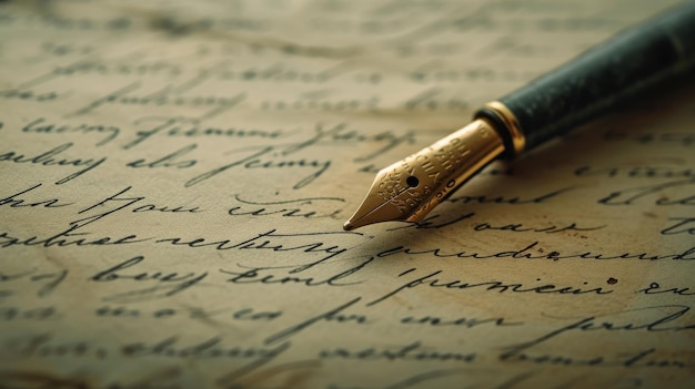 Fountain Pen Resting on White Sheet of Paper Friendship Day