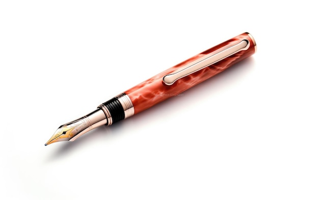 Photo fountain pen for writing on white background