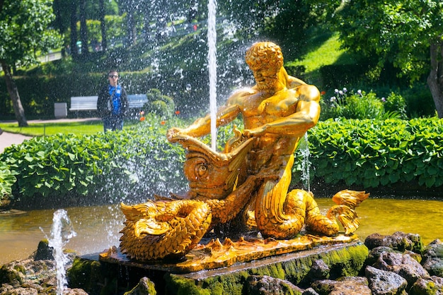 Fountain in Peterhof Palace Saint Petersburg