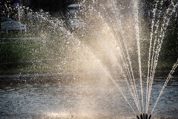 A fountain in a public park