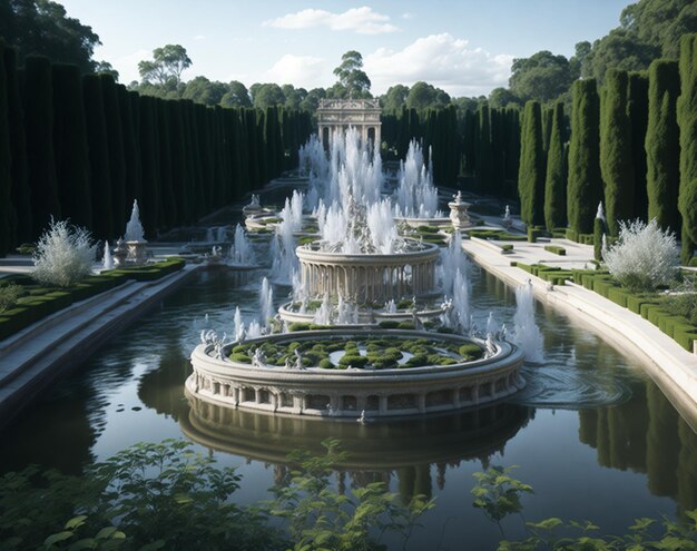 Foto fontana serenity la bellezza naturale di versailles