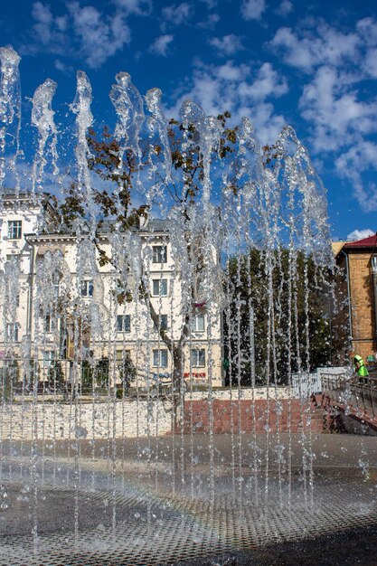 Photo fountain on a summer day