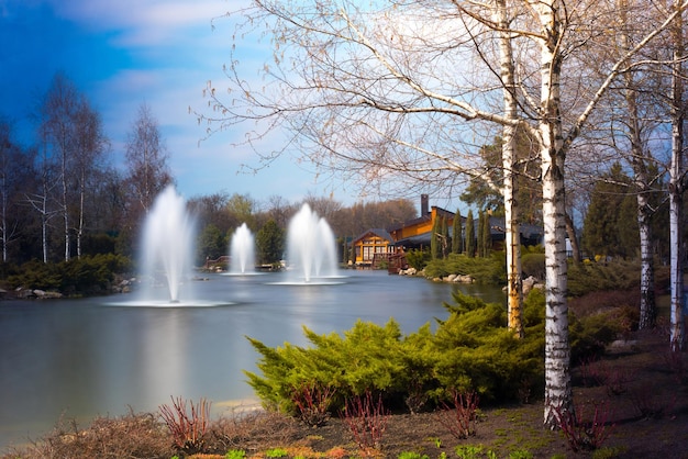 Fountains and beautiful scenery