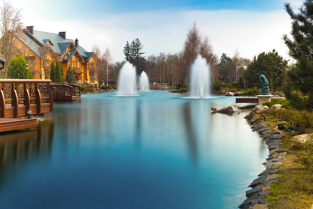 Fountains and beautiful scenery