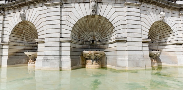 Fountains in the temple on the hill of Montmartre in Paris.