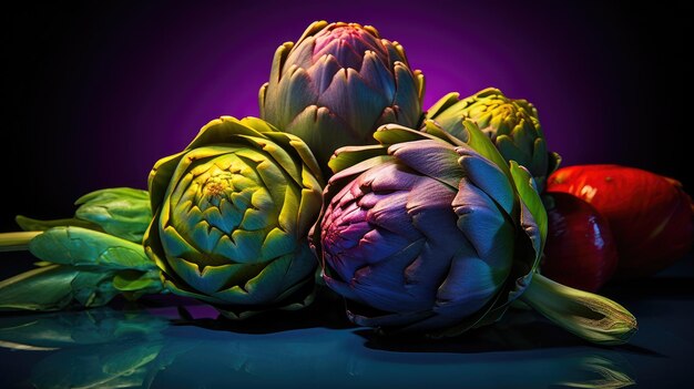 Four artichoke photos