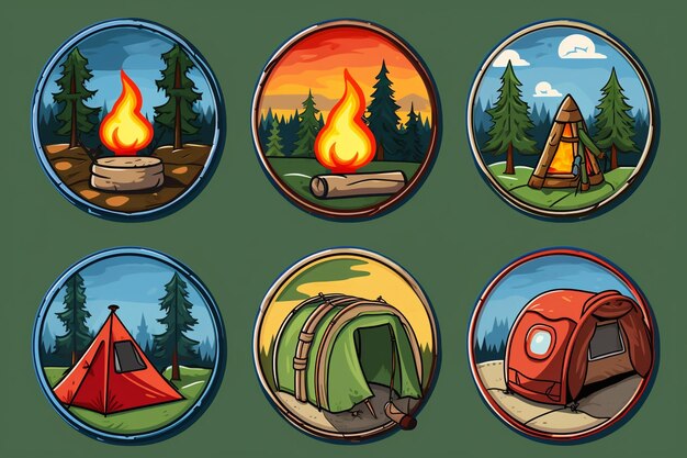 Photo four camping badges