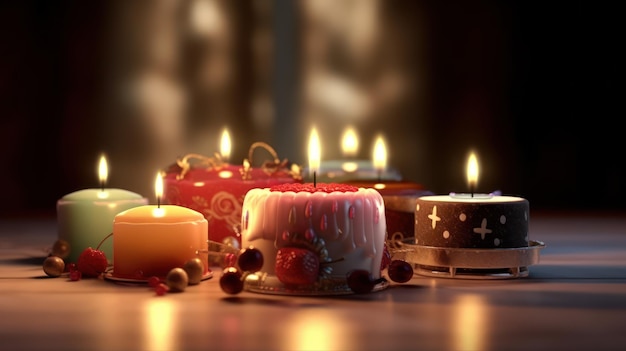 four candles HD 8K wallpaper Stock Photographic Image