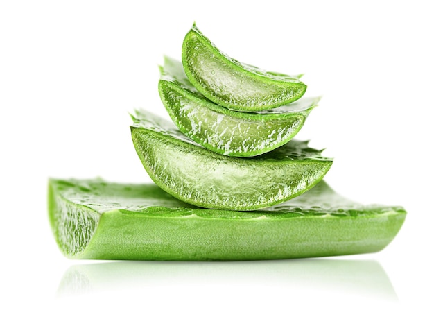 Four cut slices of aloe